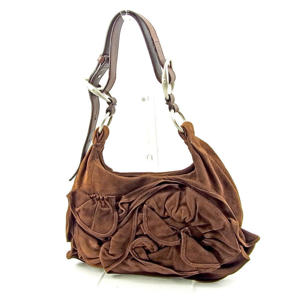 Saint Lauren Naja Suede Shoulder Bag Brown